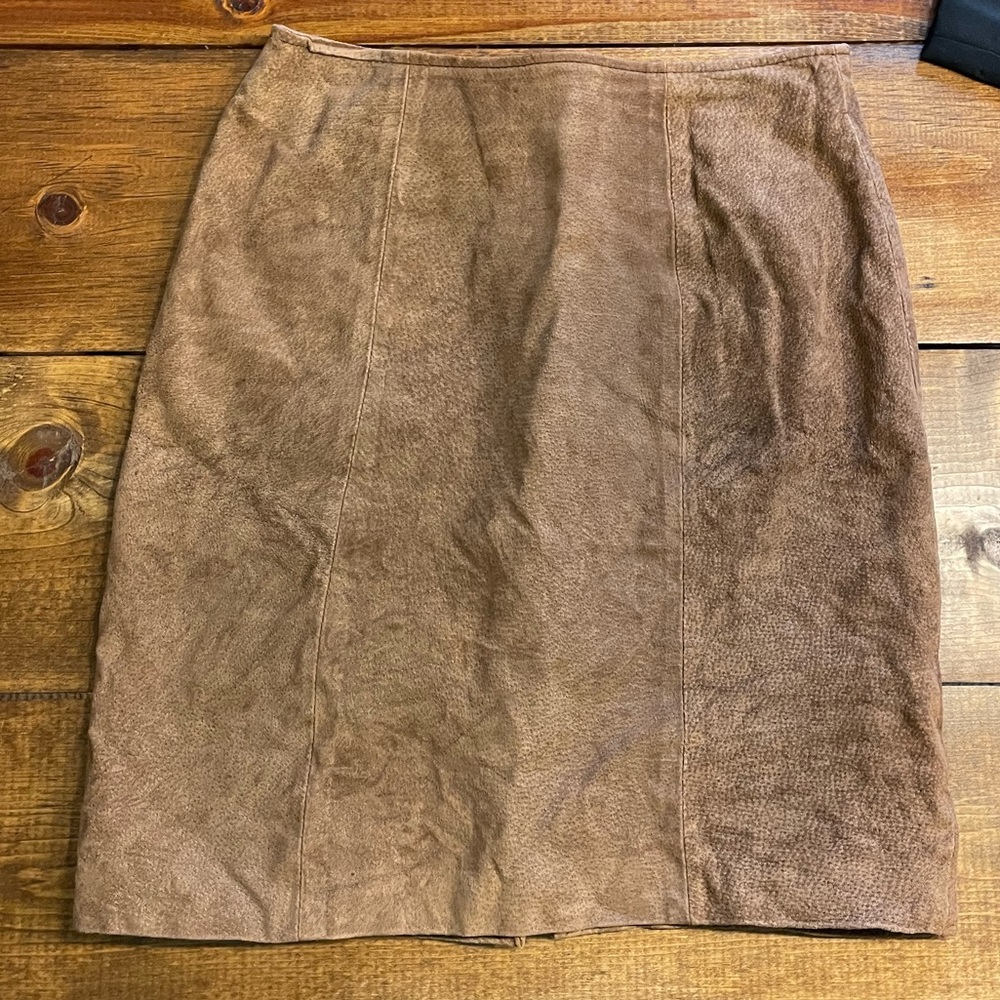 Brown suede skirt
